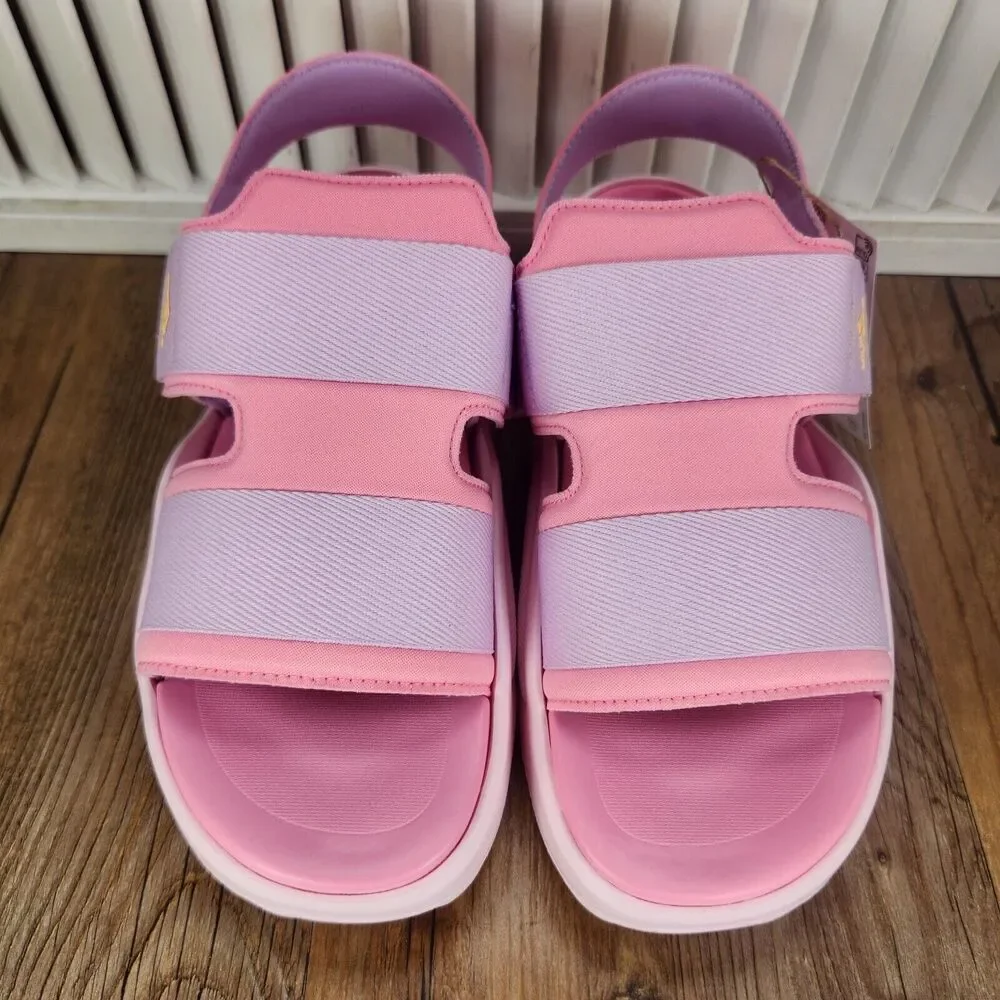 Adidas Mehana Sandals Kids Sz 4 Pink Walking Slingback Adjustable Slides ID7908